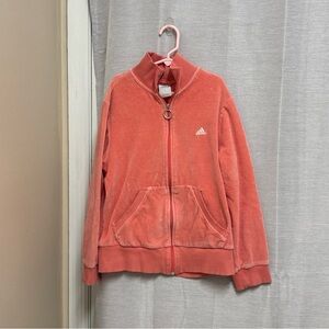 Adidas Jacket Front Zip Up Warm Up Long Sleeve coral Girls Large